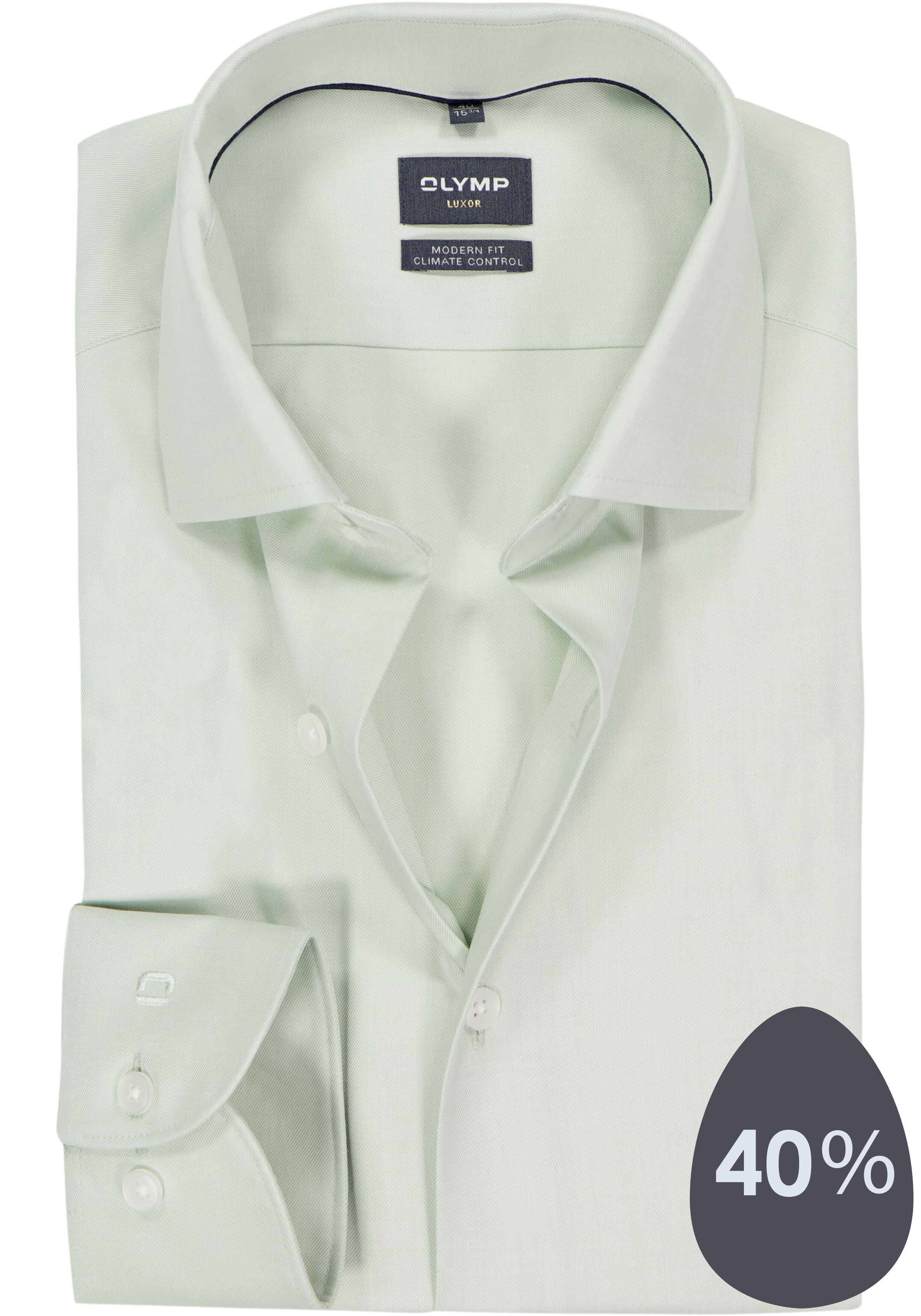 OLYMP 24/7 Luxor modern fit overhemd, twill, limoen groen